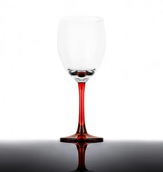 Empty wine glass on a white background with reflection — Stock Photo, Image