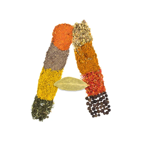 Alphabet made of spices - Letter — Stock Photo, Image