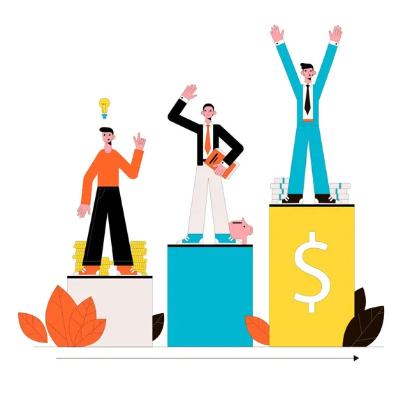 Vector illustration. Business concept. Money success. — Stock Vector