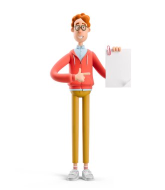 3 boyutlu illüstrasyon. Belgeli İnek Larry.