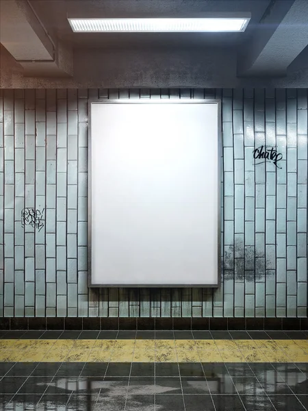 White blank billboard poster indoor — Stock Photo, Image