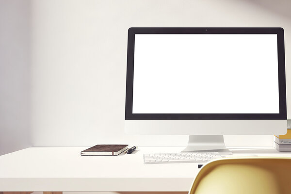 Light simple workspace  mockup