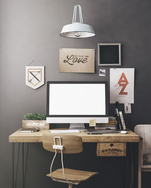 Stylish workplace mockup