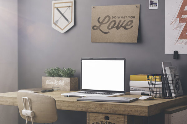 Stylish workplace mockup