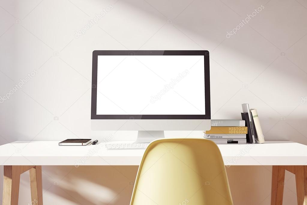 Light simple workspace  mockup