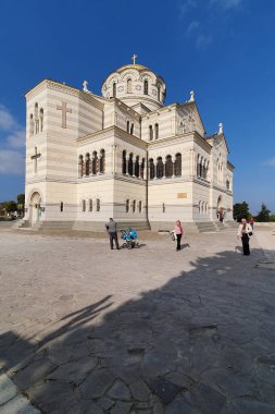 Sivastopol, Kırım - 27 Ekim 2020 'de Çersonca' daki Vladimir katedrali Sivastopo, Kırım 'da.