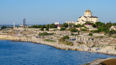 Sivastopol, Kırım - 25 Haziran 2016 'da Sivastopol, Kırım' da Çersonya Taurisi 'nin panoramik manzarası.