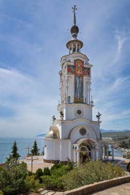 Malorechenskoye, Kırım - 06 Mayıs: St. Nicholas Deniz feneri İşçi Kilisesi 06 Mayıs 2021, Malorechenskoye, Kırım.