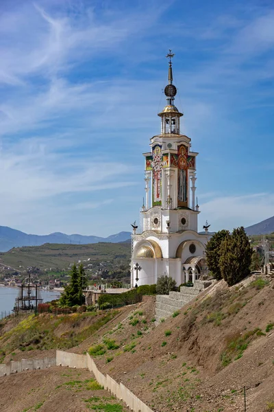 Malorechenskoye Crimea May Lighthouse Church Nicholas Wonderworker May 2021 Malorechenskoye — Stock Photo, Image