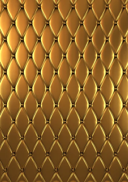 De gouden leder texture van de gewatteerde huid — Stockfoto