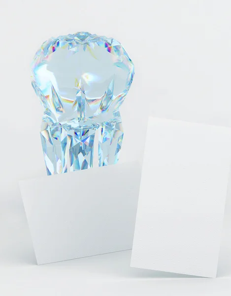 Branding üzleti kártya modell a fogászat, egy a gyémánt-foga — Stock Fotó