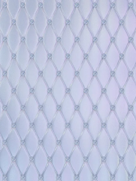 The Silver Button-Tufted leather texture of the quilted skin with silver trim and diamond button — Stock Photo, Image