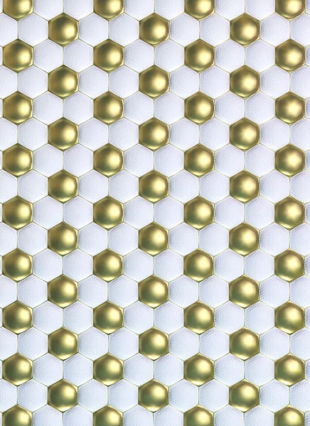 Witte en gouden voetbal of de Voetbal bal gewatteerde leder texture — Stockfoto