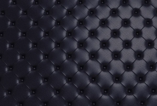 The black texture of the skin quilted sofa — Stock Photo, Image