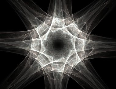 Soyut fraktal desen ve şekiller. Dijital sanat yaratıcı grafik tasarım için. Arka planda simetrik fraktal simgesi.