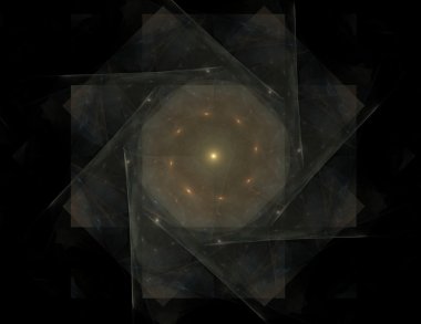 Soyut fraktal desen ve şekiller. Dijital sanat yaratıcı grafik tasarım için. Arka planda simetrik fraktal simgesi.