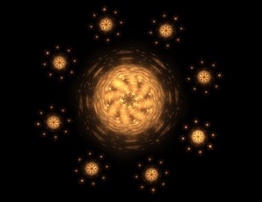 Soyut fraktal desen ve şekiller. Fraktal doku parmak izi.