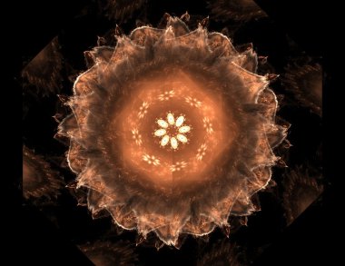 renkli fraktal Yüzükler, dijital sanat