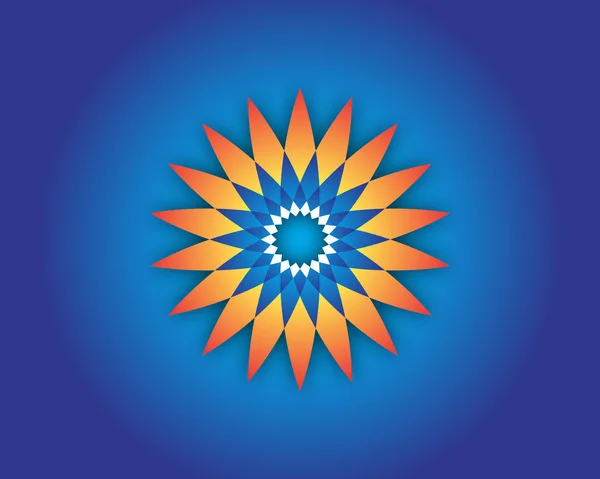 Flor colorida com fundo azul. ilustração vetorial — Vetor de Stock