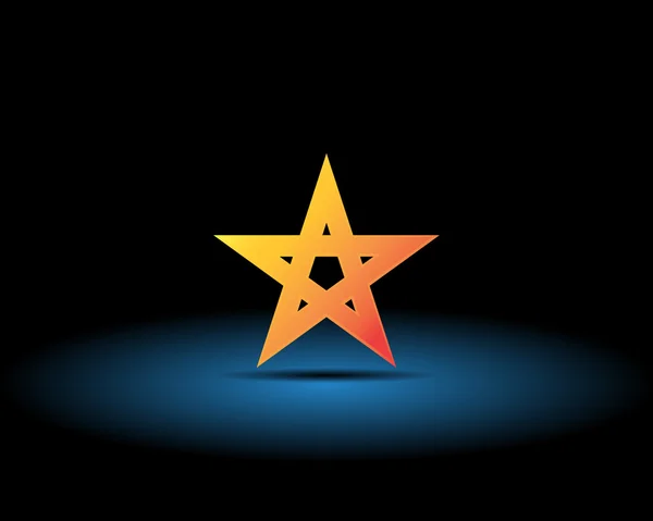 siyah bir zemin üzerine altın pentagram