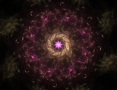 vitray çiçek veya kelebek, dijital fractal sanat tasarım