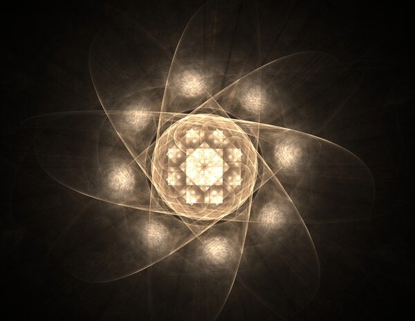 fractal radial pattern on the subject of science technology and design