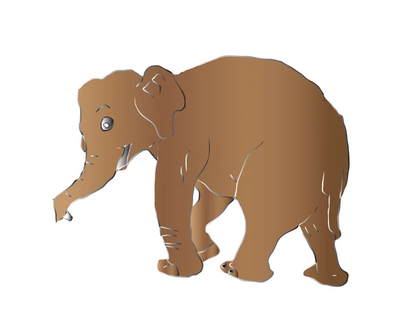 Silueta sloni na bílém pozadí — Stockový vektor