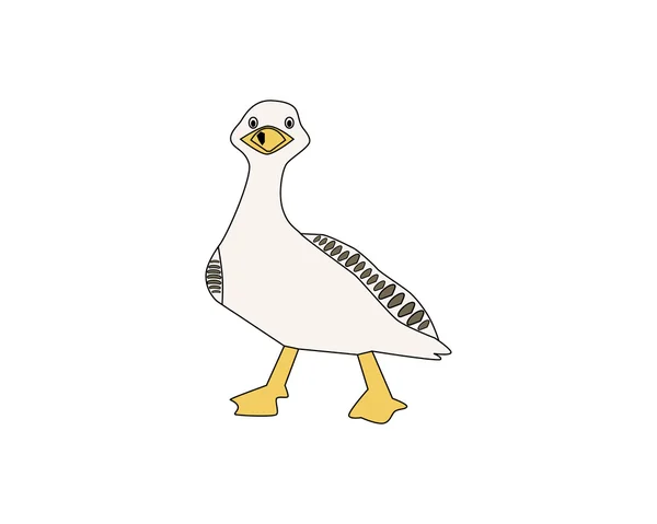 Pato blanco sobre fondo blanco — Vector de stock