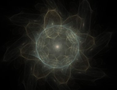 Soyut fraktal desen ve şekiller. Dijital sanat yaratıcı grafik tasarım için. Arka planda simetrik fraktal simgesi.