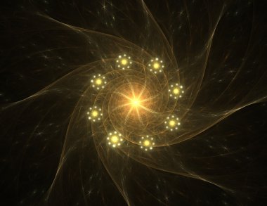 Bilim, teknoloji ve tasarım konularında fraktal radyal desen