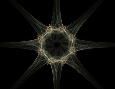 Soyut fraktal desen ve şekiller. Dijital sanat yaratıcı grafik tasarım için. Arka planda simetrik fraktal simgesi.