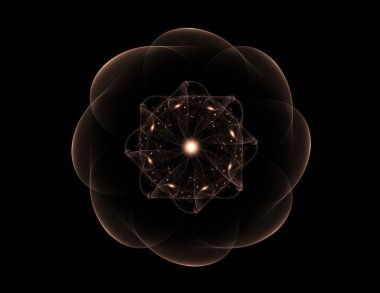 Soyut fraktal desen ve şekiller. Dijital sanat yaratıcı grafik tasarım için. Arka planda simetrik fraktal simgesi.