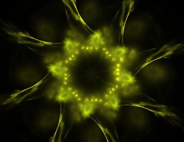 Bilim, teknoloji ve tasarım konularında fraktal radyal desen