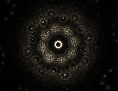 Soyut fraktal desen ve şekiller. Dijital sanat yaratıcı grafik tasarım için. Arka planda simetrik fraktal simgesi.