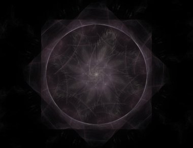 Temel parçacıklar serisi. Nükleer fizik ve grafik tasarımı konularında soyut fraktal formların etkileşimi.