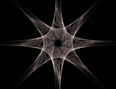 Temel parçacıklar serisi. Nükleer fizik ve grafik tasarımı konularında soyut fraktal formların etkileşimi.