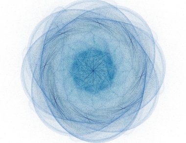 Temel parçacıklar serisi. Nükleer fizik ve grafik tasarımı konularında soyut fraktal formların etkileşimi.