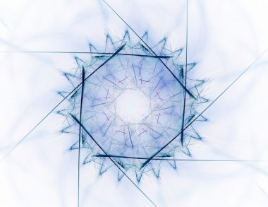 Temel parçacıklar serisi. Nükleer fizik ve grafik tasarımı konularında soyut fraktal formların etkileşimi.