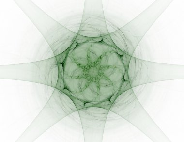 Temel parçacıklar serisi. Nükleer fizik ve grafik tasarımı konularında soyut fraktal formların etkileşimi.