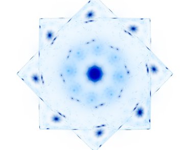 Temel parçacıklar serisi. Nükleer fizik ve grafik tasarımı konularında soyut fraktal formların etkileşimi