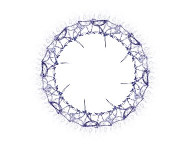 Temel parçacıklar serisi. Nükleer fizik ve grafik tasarımı konularında soyut fraktal formların etkileşimi.