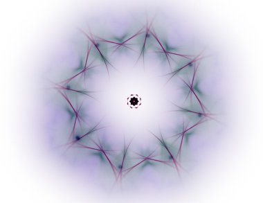 Temel parçacıklar serisi. Nükleer fizik ve grafik tasarımı konularında soyut fraktal formların etkileşimi.