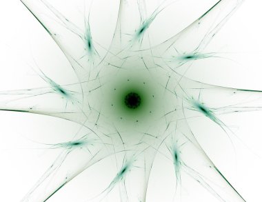 Temel parçacıklar serisi. Nükleer fizik ve grafik tasarımı konularında soyut fraktal formların etkileşimi.