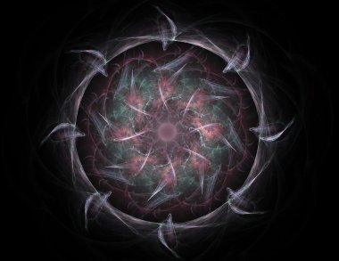 Bilim, teknoloji ve tasarım konularında fraktal radyal desen