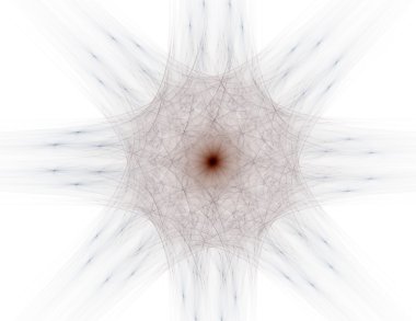 Temel parçacıklar serisi. Nükleer fizik ve grafik tasarımı konularında soyut fraktal formların etkileşimi.