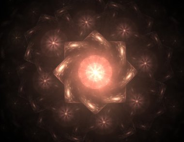 renkli fraktal Yüzükler, dijital sanat