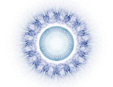 Temel parçacıklar serisi. Nükleer fizik ve grafik tasarımı konularında soyut fraktal formların etkileşimi.