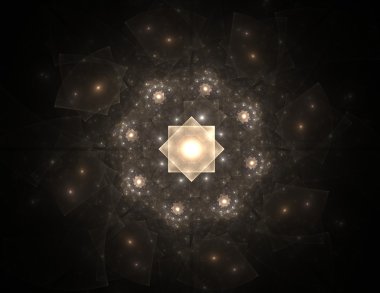 renkli fraktal Yüzükler, dijital sanat