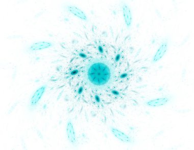 Temel parçacıklar serisi. Nükleer fizik ve grafik tasarımı konularında soyut fraktal formların etkileşimi.