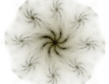 Temel parçacıklar serisi. Nükleer fizik ve grafik tasarımı konularında soyut fraktal formların etkileşimi.